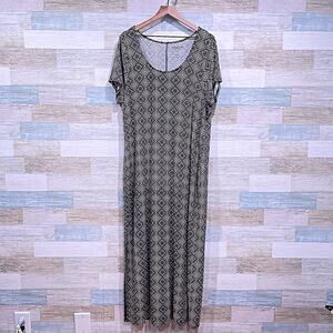 TORRID Maxi Super Soft Knit Dress Black Beige Side Slit Womens Plus Size 2X XXL